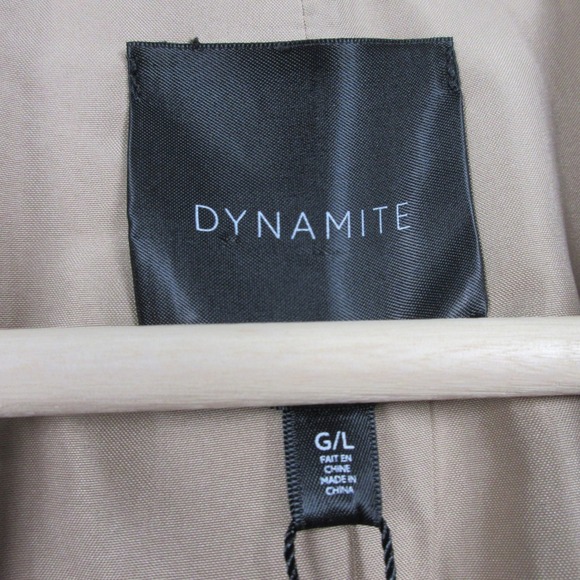 Dynamite Blazer Women L Beige Rayon Blend Relaxed Fit Career Office Casual 646 - Picture 12 of 12